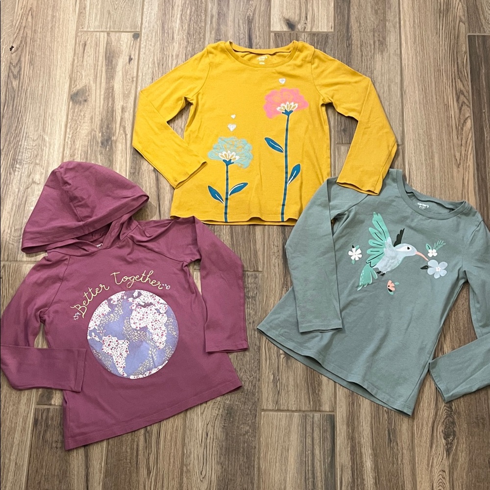 Carter's Yellow, Purple, and Green Kids Long Sleeve Tops